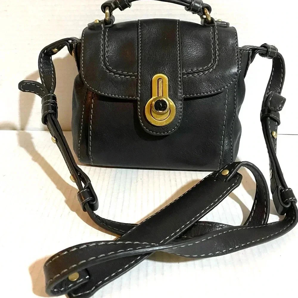 Rafe black leather crossbody handbag